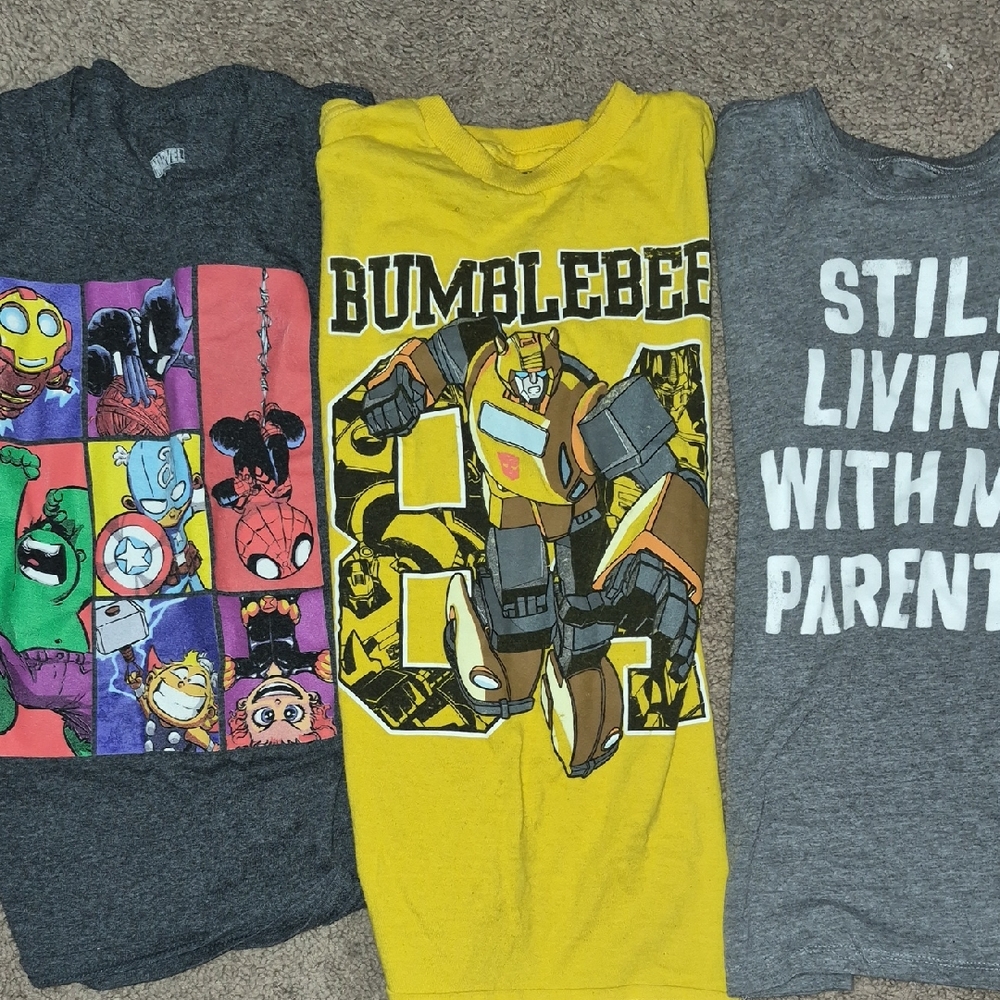 Marvel Gray Kids T-Shirt with Superhero Graphics